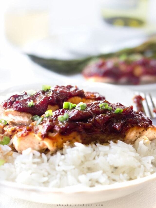 Salmon Recipe with rhubarb glaze