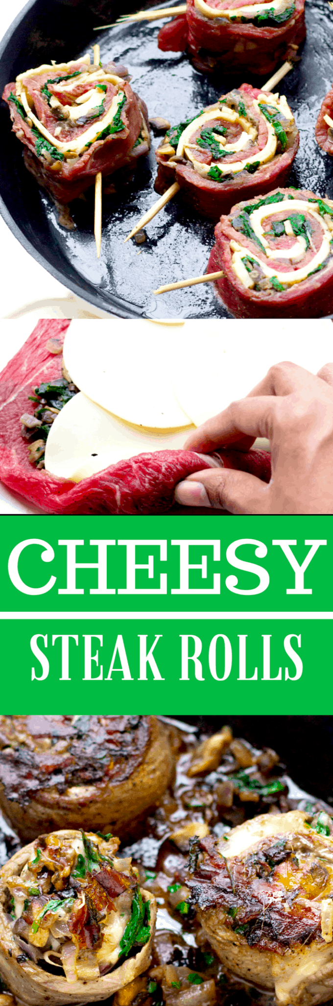 6 Ingredient Stuffed Flank Steak Rolls ( Pinwheels)