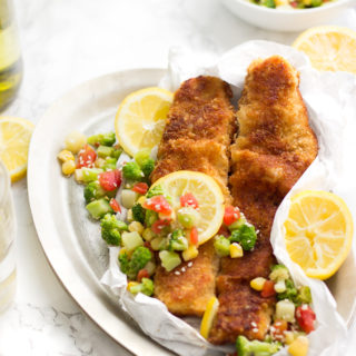 A simple quick meal perfect for the summer. Parmesan fish fried into a nice golden crust. So delicious! Nothing like a tasty crispy and flaky Parmesan fillet. Only 6-8 minutes to cook! I'm so obsessed with this fish! Join in on the obsession!