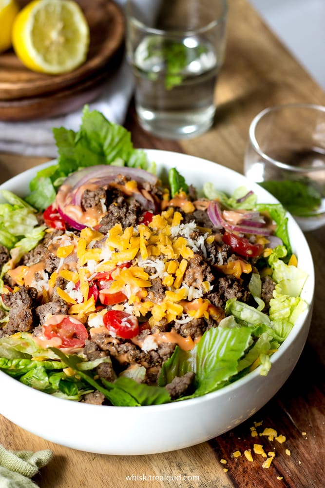 Cheeseburger Salad - Whisk It Real Gud