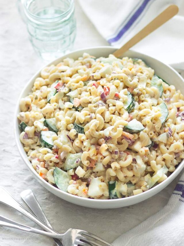 Macaroni Salad with Eggs and Cucumbers