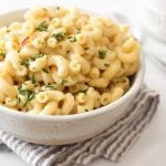 a bowl of creamy stovetop mac and cheese