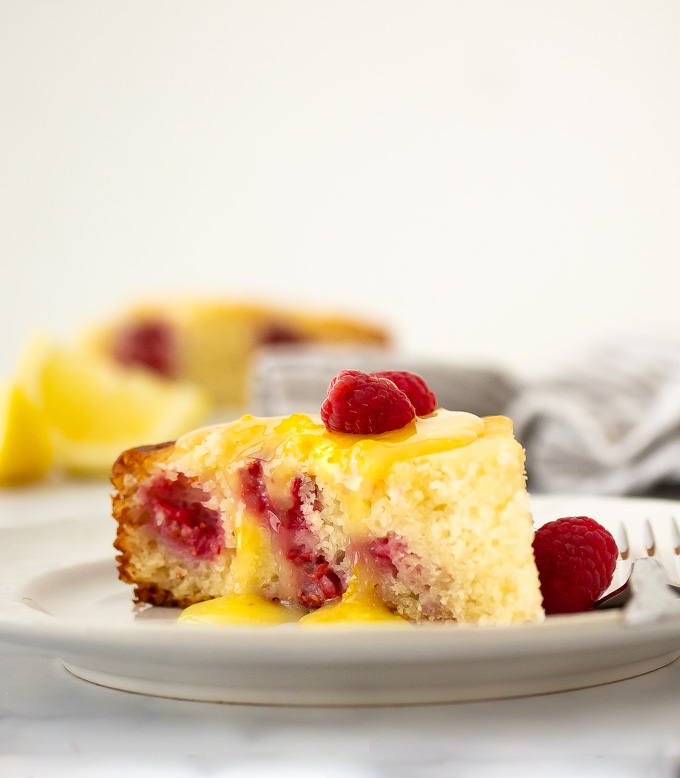 Ricotta Raspberry Cake with Lemon Curd Glaze