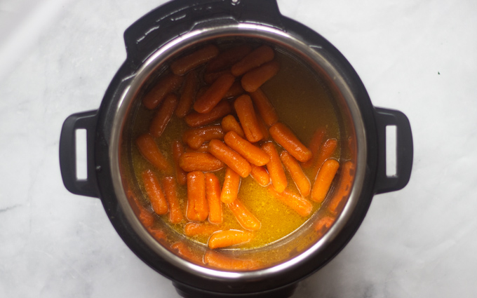 Instant pot of glazed carrots