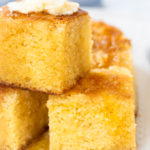 a plate of southern sweet cornbread