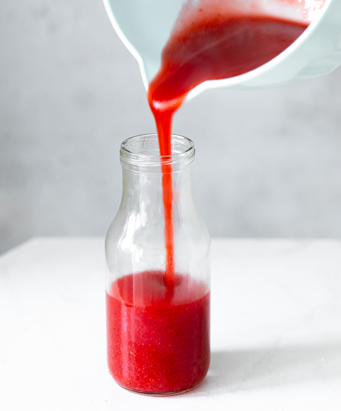 a photo of strawberry syrup