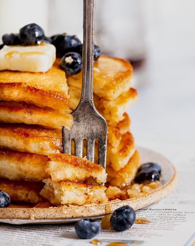 Sour Cream Crispy pancakes on plate