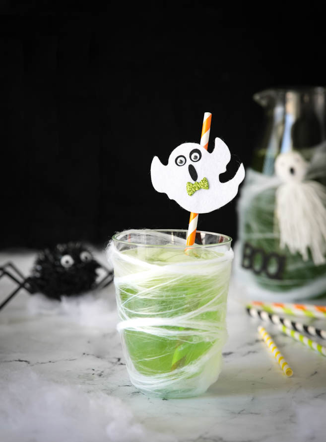 Halloween slime drink for kids in a cup