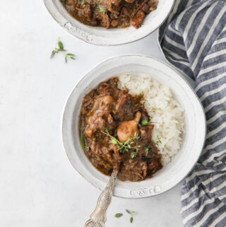A bowl of southern instant pot oxtails