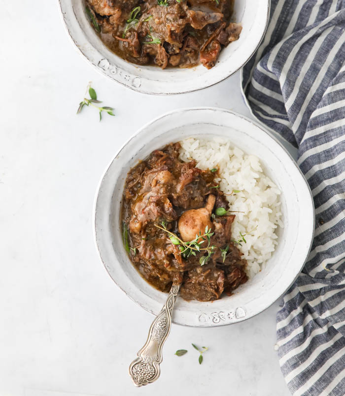 A bowl of southern instant pot oxtails