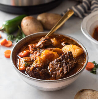 Beef stew in an instant pot