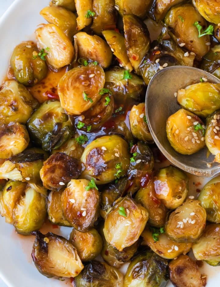 Sweet Chili Brussels Sprouts Whisk it Real Gud