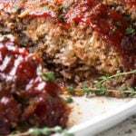 A photo of Ritz Cracker meatloaf on a plate